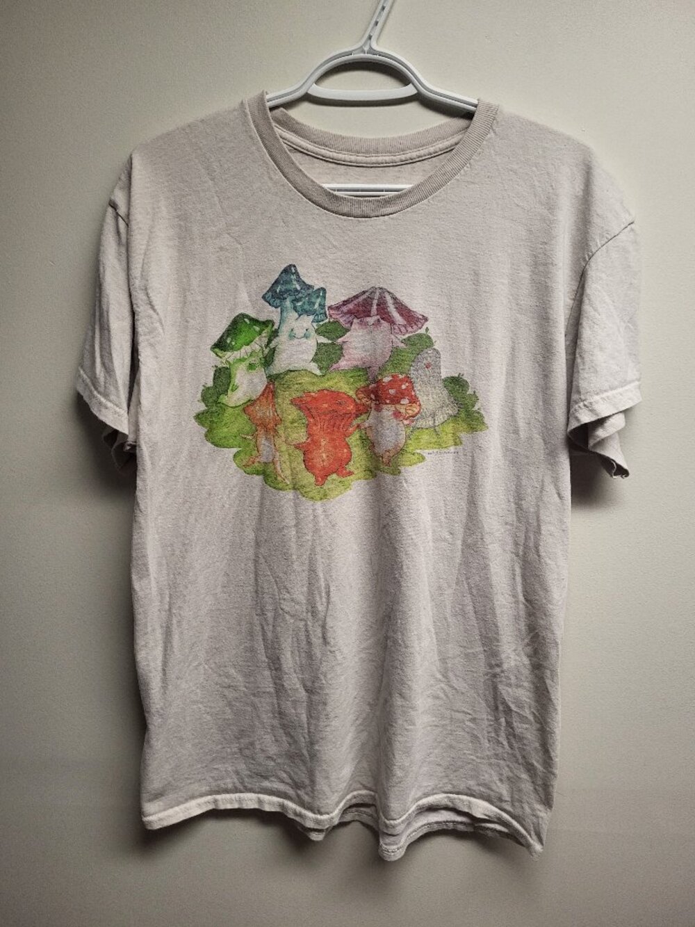 Root People Forest Mushroom Graphic T-Shirt Men's Large Gray Nature Tee